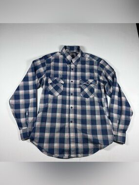 VTG Levi's 70s Plaid Shirt Button Up Mens Large 70s Made USA Sawtooth Pink Blue